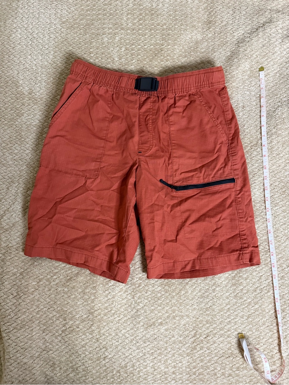 wonder nation Rust Red Cargo Shorts with Zip Pocket